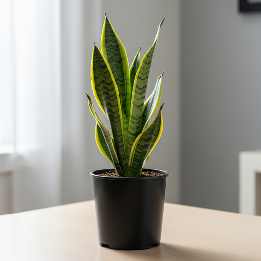 Indoor Sansevieria Snake Plant in Black Growers Pot: 1-2 Feet Tall