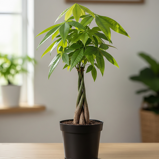 Indoor Money Tree in Black Growers Pot: 3-4 Feet Tall