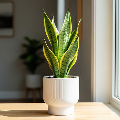 Indoor Sansevieria Snake Plant in Black Growers Pot: 1-2 Feet Tall
