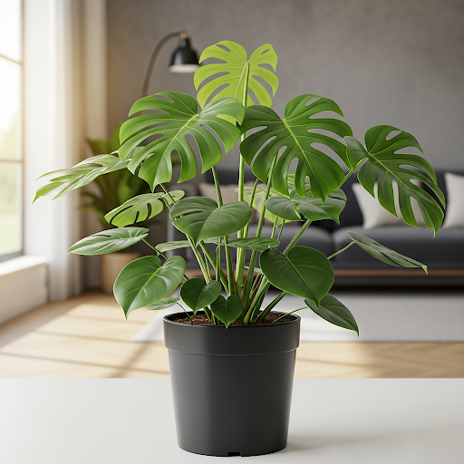 Indoor Monstera Swiss Cheese Plant in Black Growers Pot: 2-3 Feet Tall